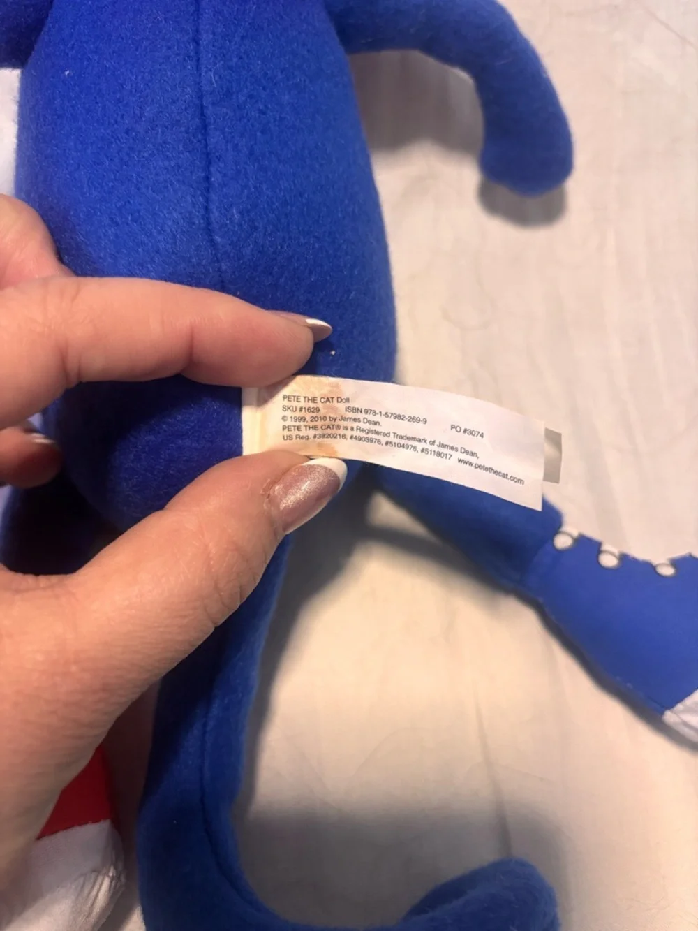 Original Pete the Cat Plush Toy - Blue with Red Heart and Multi-Colored Shoes